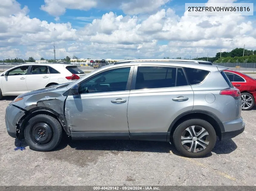 2017 Toyota Rav4 Le VIN: 2T3ZFREV0HW361816 Lot: 40429142