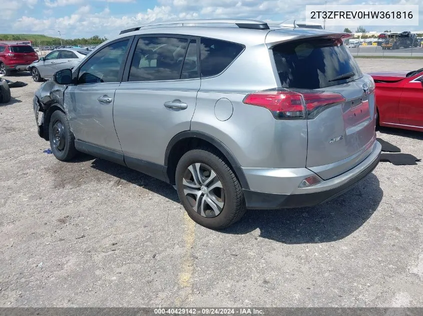 2017 Toyota Rav4 Le VIN: 2T3ZFREV0HW361816 Lot: 40429142