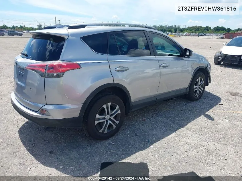 2017 Toyota Rav4 Le VIN: 2T3ZFREV0HW361816 Lot: 40429142