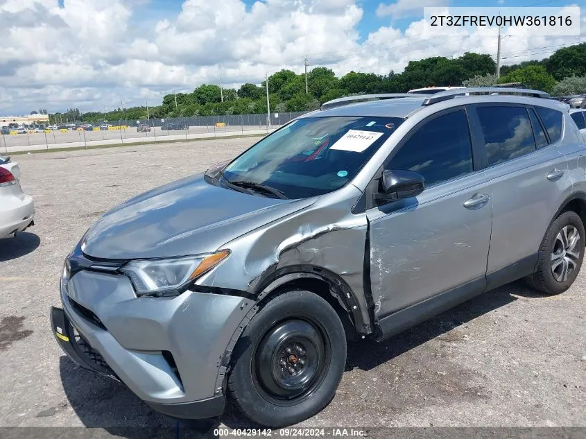 2017 Toyota Rav4 Le VIN: 2T3ZFREV0HW361816 Lot: 40429142