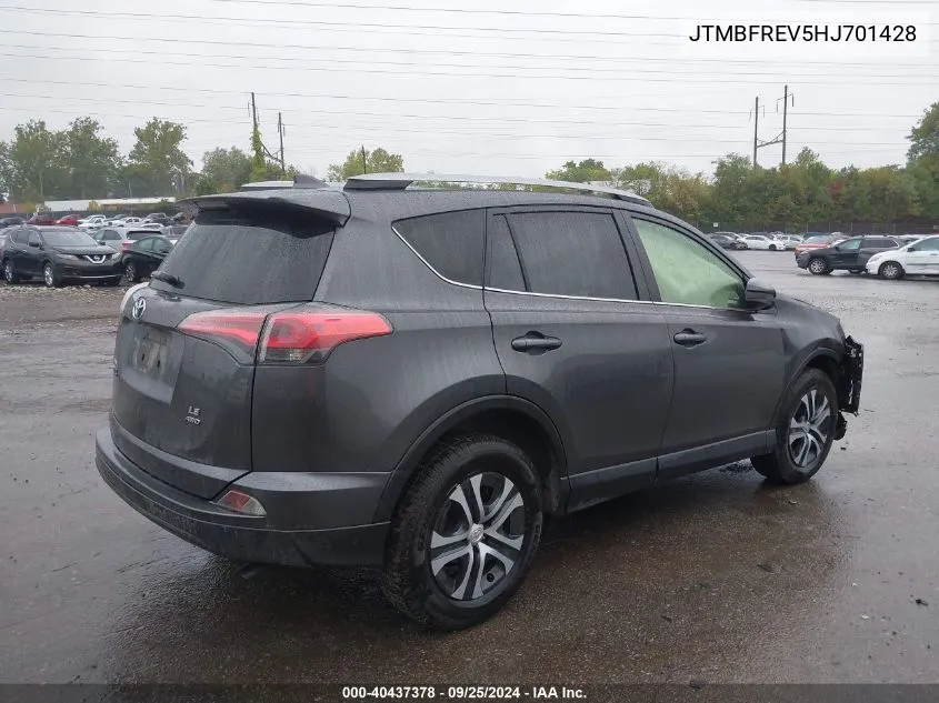 2017 Toyota Rav4 Le VIN: JTMBFREV5HJ701428 Lot: 40437378