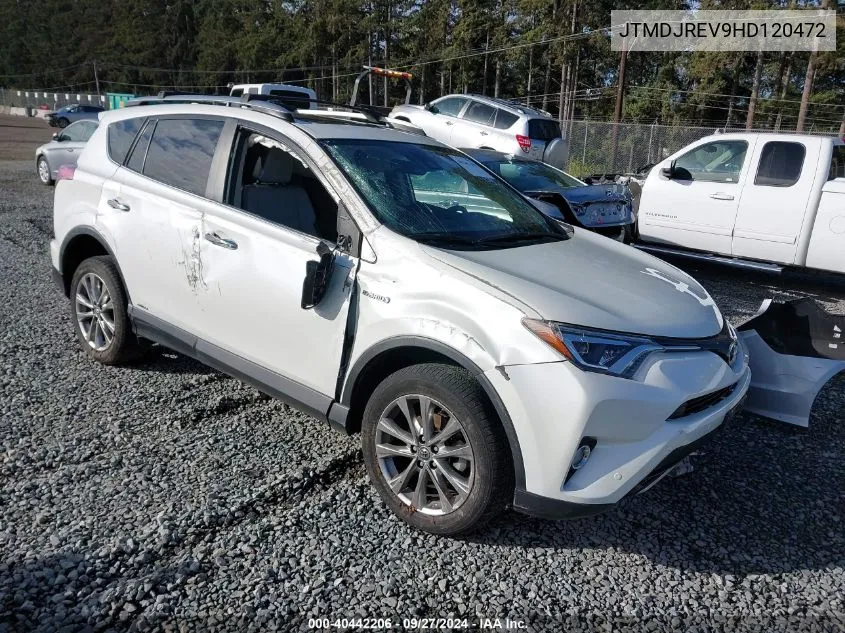 2017 Toyota Rav4 Hybrid Limited VIN: JTMDJREV9HD120472 Lot: 40442206