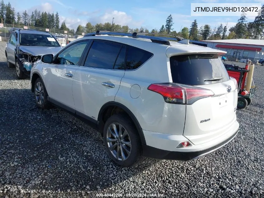 2017 Toyota Rav4 Hybrid Limited VIN: JTMDJREV9HD120472 Lot: 40442206