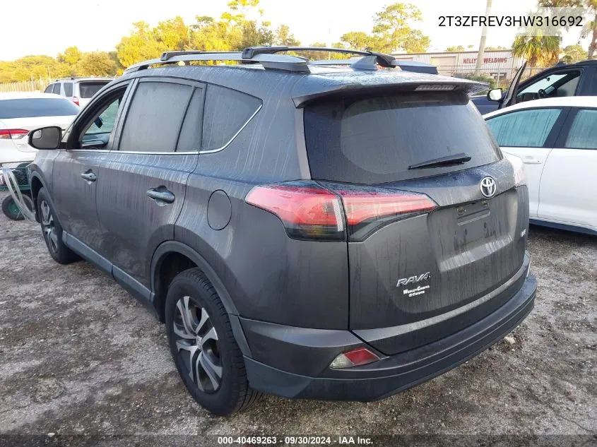 2T3ZFREV3HW316692 2017 Toyota Rav4 Le