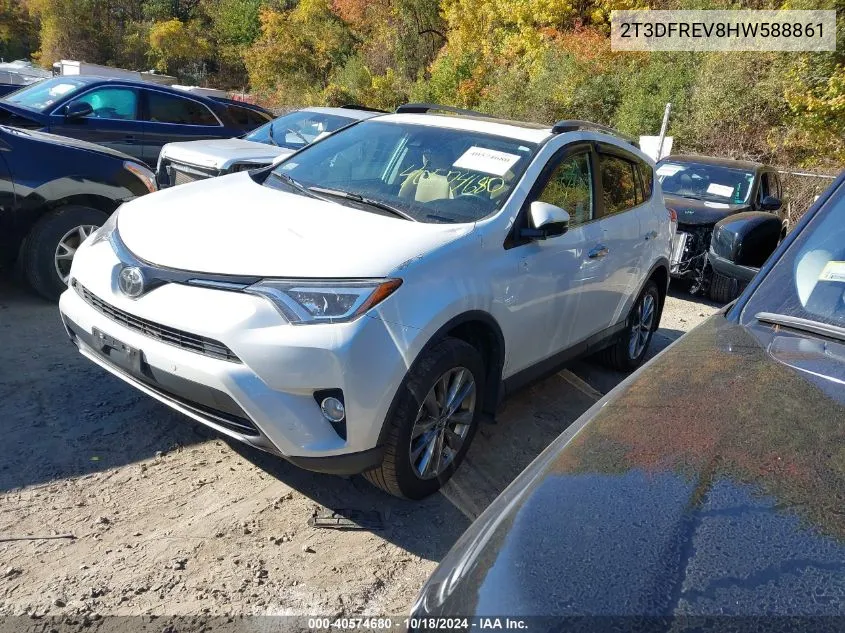 2017 Toyota Rav4 Limited VIN: 2T3DFREV8HW588861 Lot: 40574680