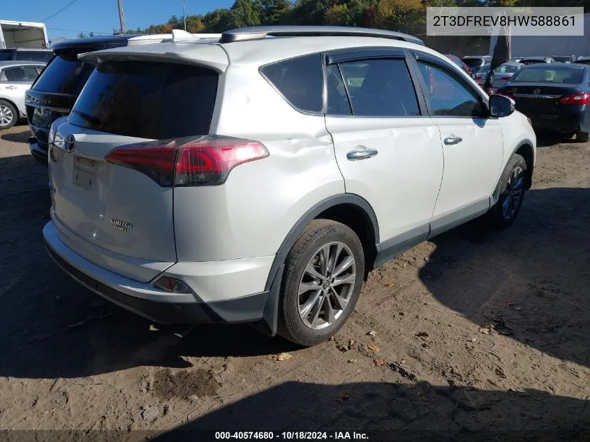 2017 Toyota Rav4 Limited VIN: 2T3DFREV8HW588861 Lot: 40574680