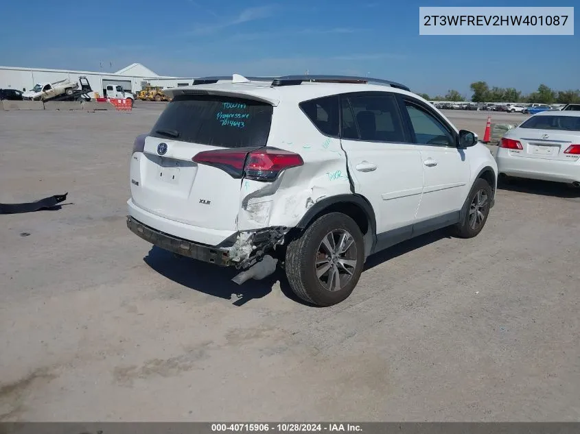 2017 Toyota Rav4 Xle VIN: 2T3WFREV2HW401087 Lot: 40715906