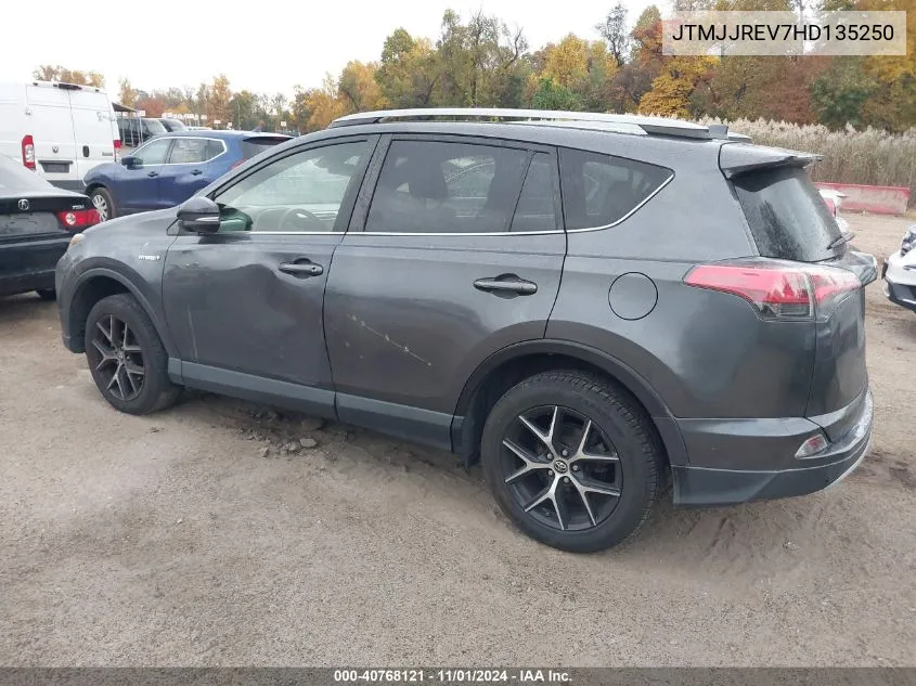 JTMJJREV7HD135250 2017 Toyota Rav4 Hybrid Se