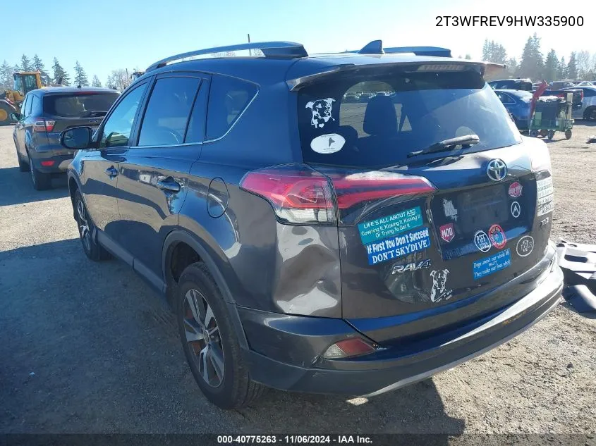 2017 Toyota Rav4 Xle VIN: 2T3WFREV9HW335900 Lot: 40775263