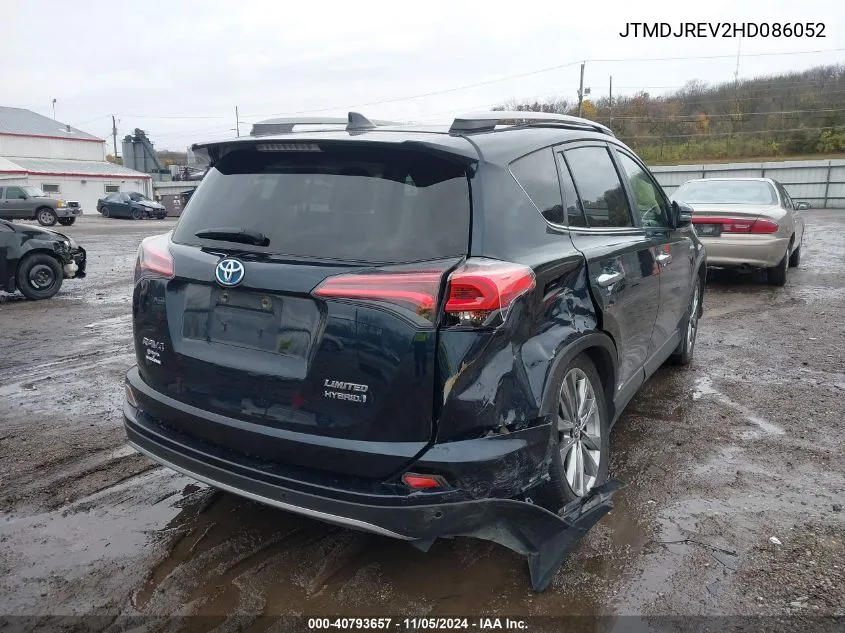 2017 Toyota Rav4 Hybrid Limited VIN: JTMDJREV2HD086052 Lot: 40793657