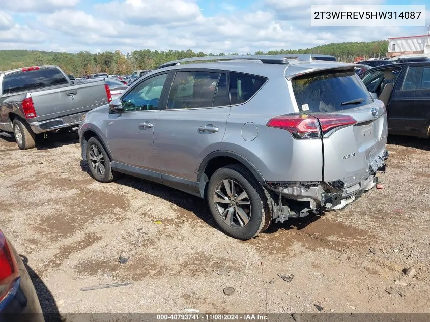 2017 Toyota Rav4 Xle VIN: 2T3WFREV5HW314087 Lot: 40793741