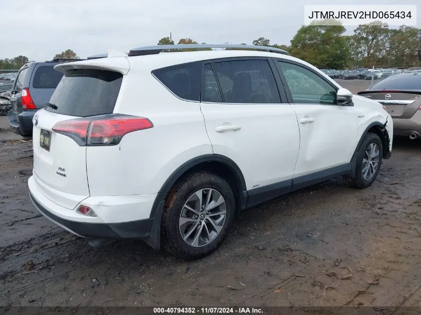 JTMRJREV2HD065434 2017 Toyota Rav4 Hybrid Xle