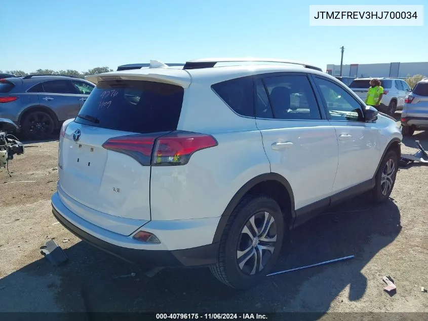 2017 Toyota Rav4 Le VIN: JTMZFREV3HJ700034 Lot: 40796175