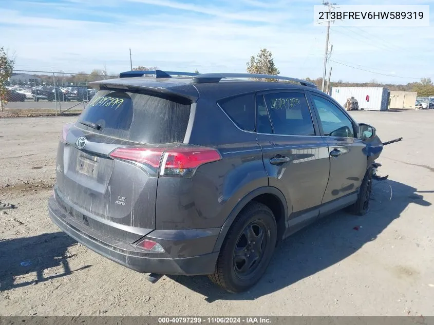 2017 Toyota Rav4 Le VIN: 2T3BFREV6HW589319 Lot: 40797299