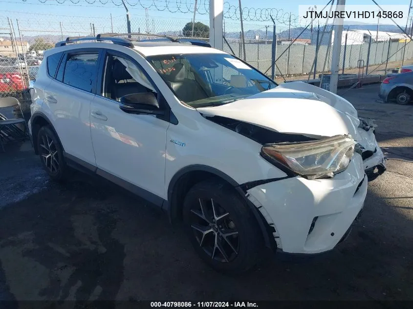 2017 Toyota Rav4 Hybrid Se VIN: JTMJJREV1HD145868 Lot: 40798086