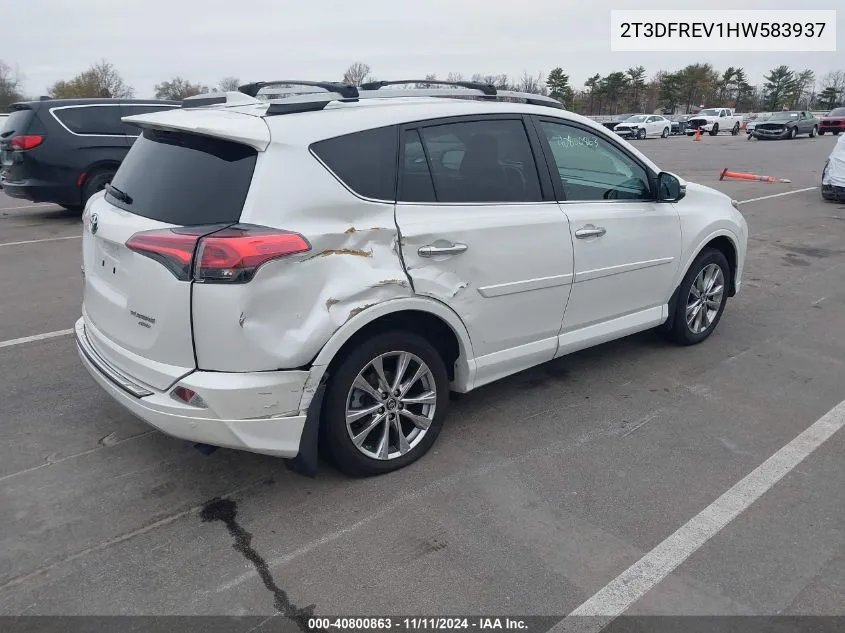 2T3DFREV1HW583937 2017 Toyota Rav4 Platinum