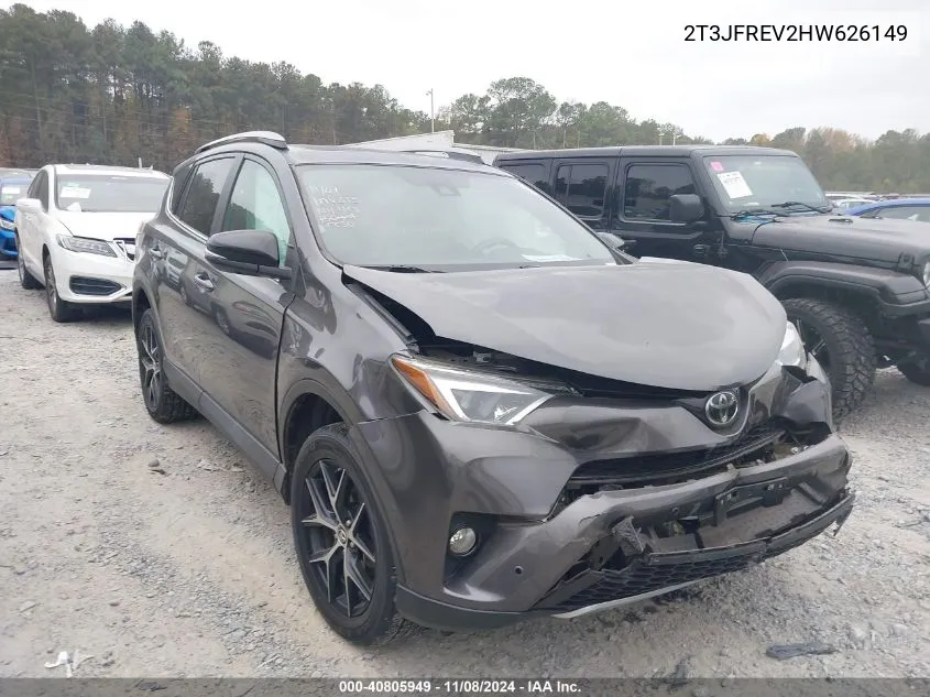 2017 Toyota Rav4 Se VIN: 2T3JFREV2HW626149 Lot: 40805949