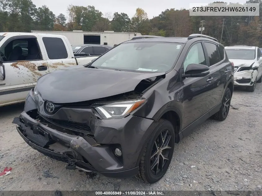 2017 Toyota Rav4 Se VIN: 2T3JFREV2HW626149 Lot: 40805949