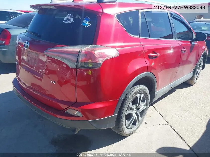 2017 Toyota Rav4 Le VIN: 2T3ZFREV7HW333043 Lot: 40806747