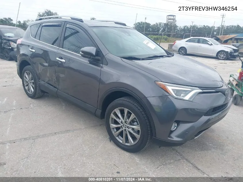 2017 Toyota Rav4 Limited VIN: 2T3YFREV3HW346254 Lot: 40810201