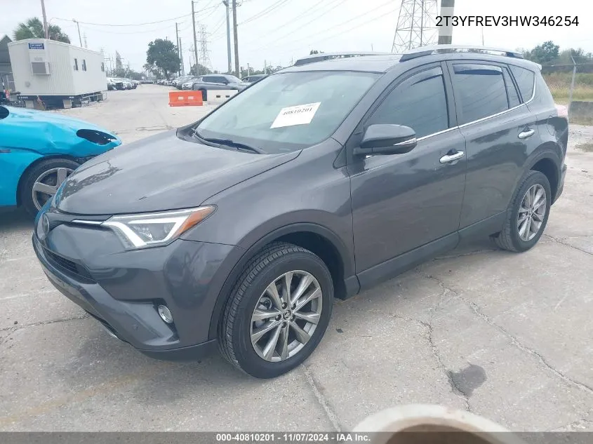 2017 Toyota Rav4 Limited VIN: 2T3YFREV3HW346254 Lot: 40810201