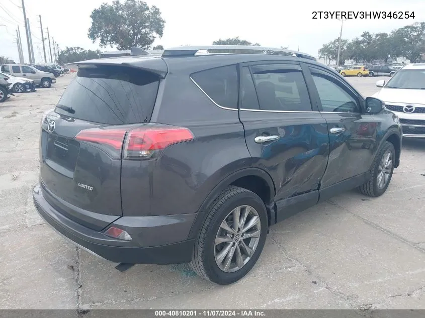 2017 Toyota Rav4 Limited VIN: 2T3YFREV3HW346254 Lot: 40810201