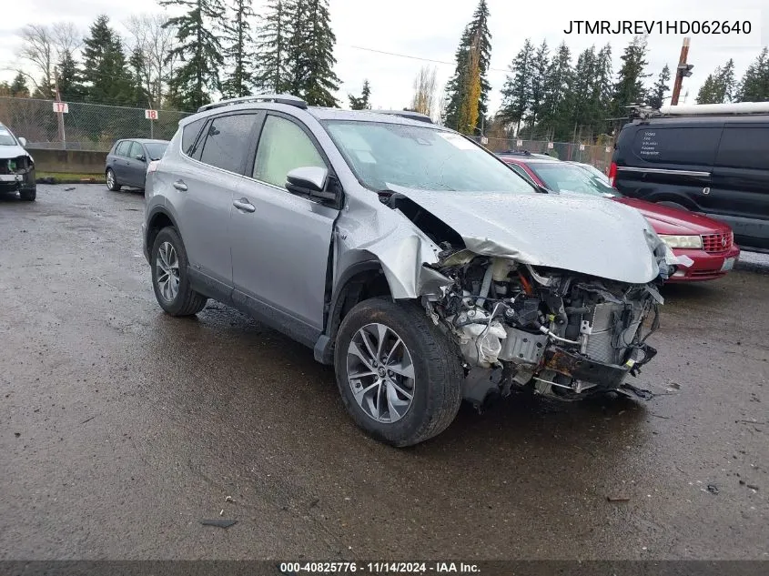 2017 Toyota Rav4 Hybrid Xle VIN: JTMRJREV1HD062640 Lot: 40825776