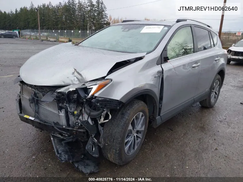 2017 Toyota Rav4 Hybrid Xle VIN: JTMRJREV1HD062640 Lot: 40825776