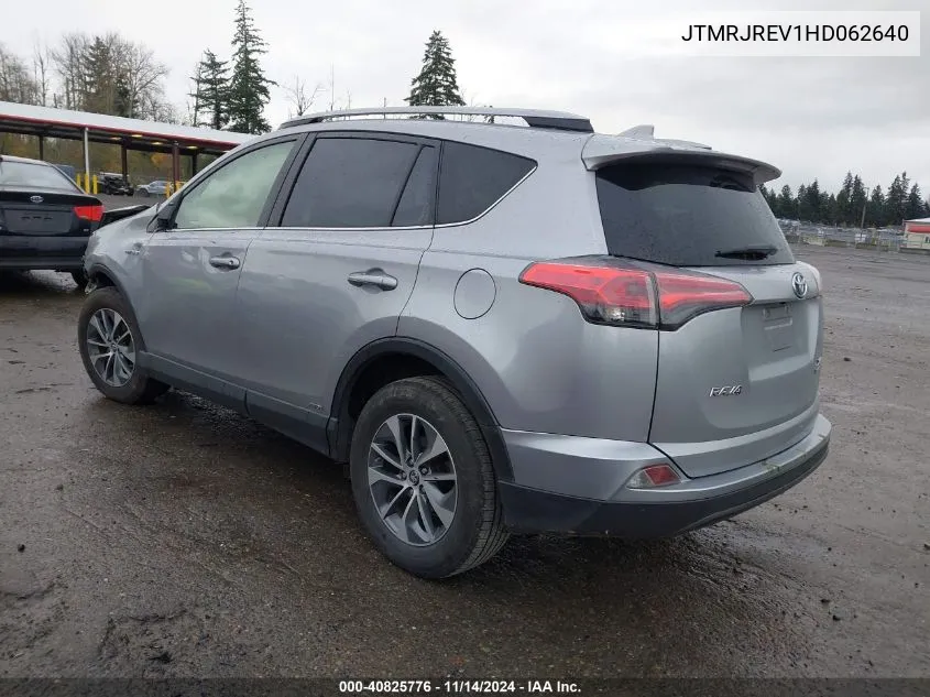 2017 Toyota Rav4 Hybrid Xle VIN: JTMRJREV1HD062640 Lot: 40825776