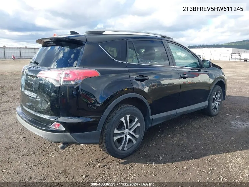 2017 Toyota Rav4 Le VIN: 2T3BFREV5HW611245 Lot: 40836529