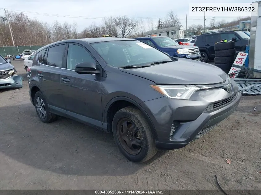 2017 Toyota Rav4 Le VIN: 2T3ZFREV1HW386322 Lot: 40852586