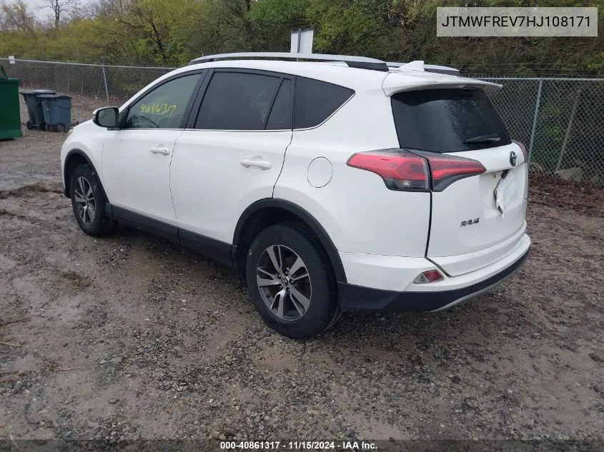 2017 Toyota Rav4 Xle VIN: JTMWFREV7HJ108171 Lot: 40861317