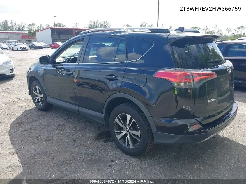 2017 Toyota Rav4 Xle VIN: 2T3WFREV2HW366759 Lot: 40864672