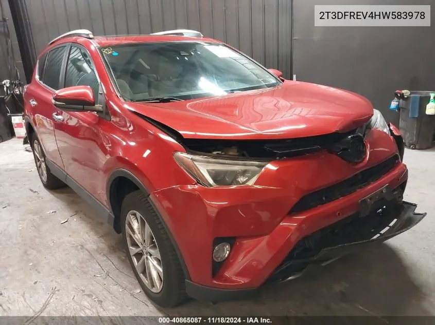 2017 Toyota Rav4 Limited VIN: 2T3DFREV4HW583978 Lot: 40865087