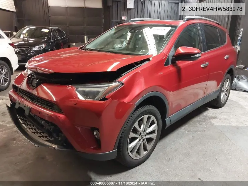 2017 Toyota Rav4 Limited VIN: 2T3DFREV4HW583978 Lot: 40865087