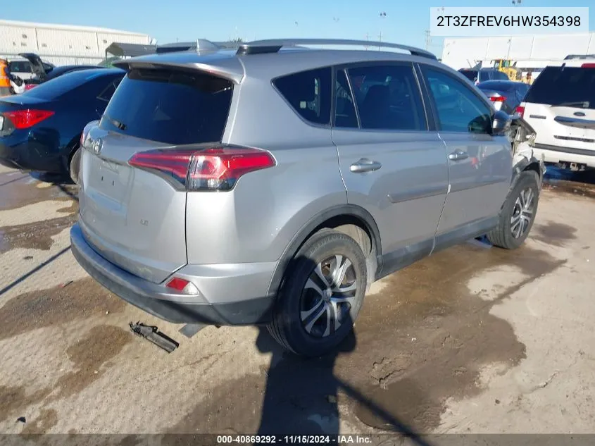 2017 Toyota Rav4 Le VIN: 2T3ZFREV6HW354398 Lot: 40869292