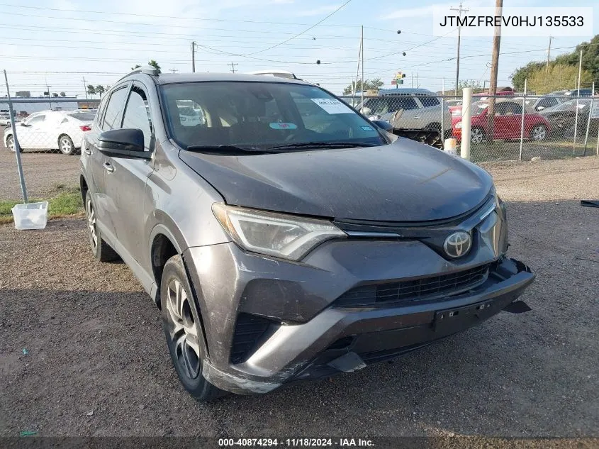 2017 Toyota Rav4 Le VIN: JTMZFREV0HJ135533 Lot: 40874294