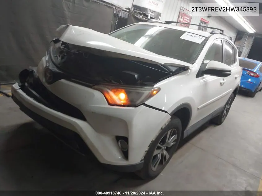 2017 Toyota Rav4 Xle VIN: 2T3WFREV2HW345393 Lot: 40918740