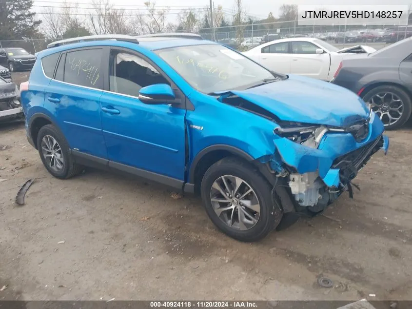 2017 Toyota Rav4 Hybrid Xle VIN: JTMRJREV5HD148257 Lot: 40924118