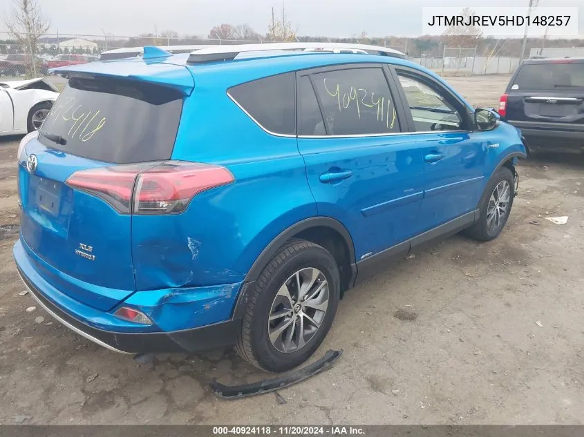 2017 Toyota Rav4 Hybrid Xle VIN: JTMRJREV5HD148257 Lot: 40924118