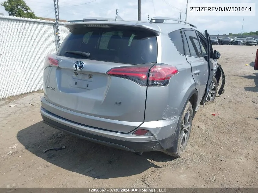 2018 Toyota Rav4 Le VIN: 2T3ZFREV0JW501644 Lot: 12058367