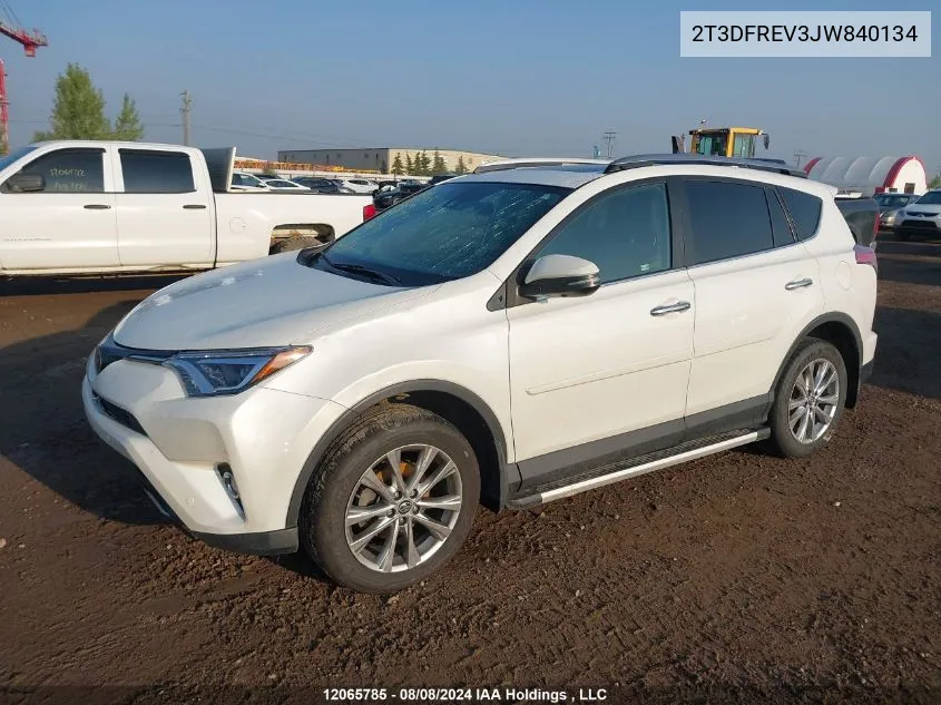 2018 Toyota Rav4 Limited/Se/Platinum VIN: 2T3DFREV3JW840134 Lot: 12065785