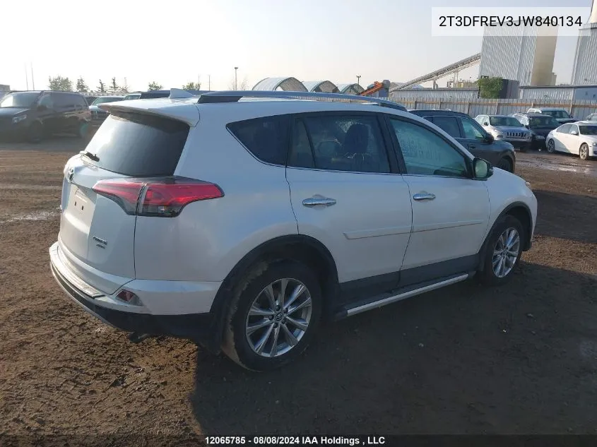 2018 Toyota Rav4 Limited/Se/Platinum VIN: 2T3DFREV3JW840134 Lot: 12065785