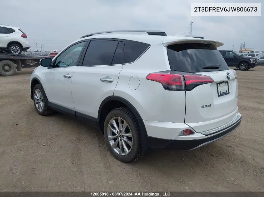 2018 Toyota Rav4 Limited/Se/Platinum VIN: 2T3DFREV6JW806673 Lot: 12065918