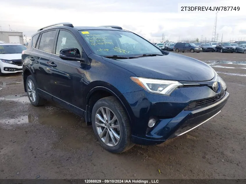 2T3DFREV4JW787749 2018 Toyota Rav4 Limited/Se/Platinum