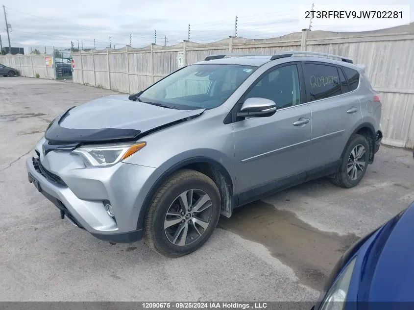 2018 Toyota Rav4 Xle VIN: 2T3RFREV9JW702281 Lot: 12090675