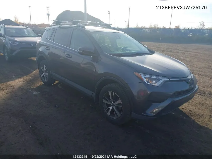 2018 Toyota Rav4 Le VIN: 2T3BFREV3JW725170 Lot: 12133349