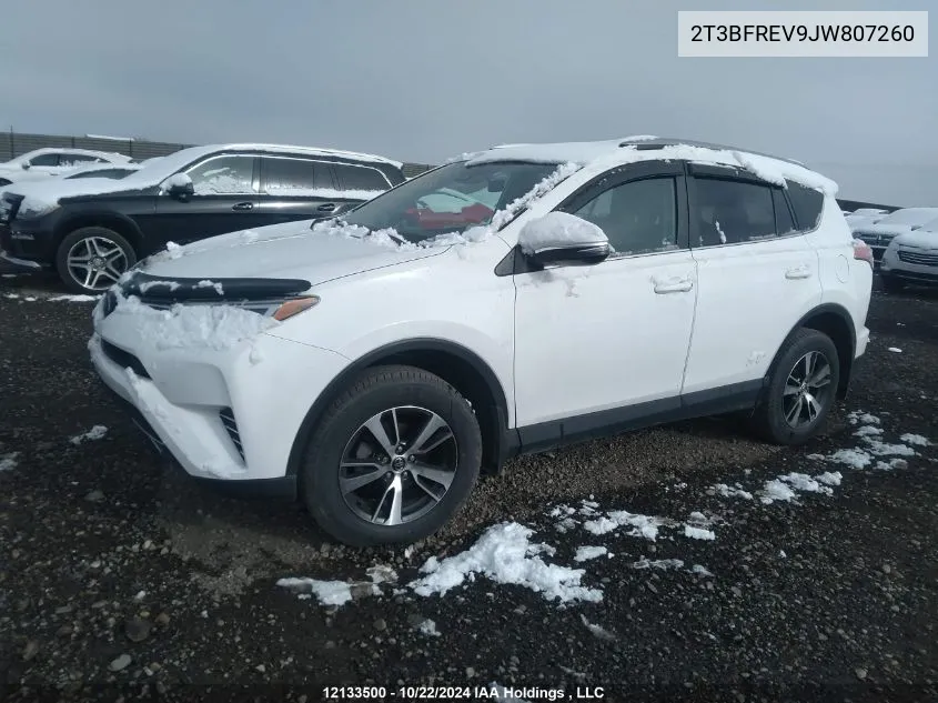 2018 Toyota Rav4 Le VIN: 2T3BFREV9JW807260 Lot: 12133500