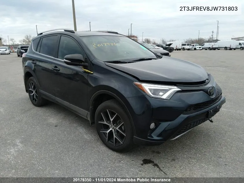 2018 Toyota Rav4 Se VIN: 2T3JFREV8JW731803 Lot: 20179350