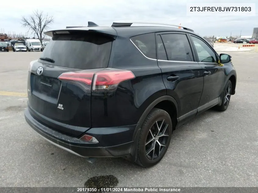 2018 Toyota Rav4 Se VIN: 2T3JFREV8JW731803 Lot: 20179350